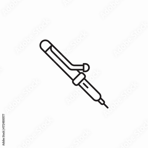 electric curling iron icon sign vector