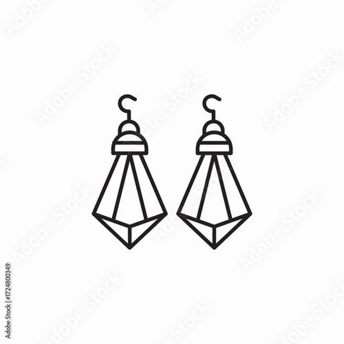 geometric dangle earrings icon sign vector