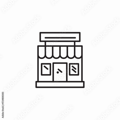front store view icon sign vector