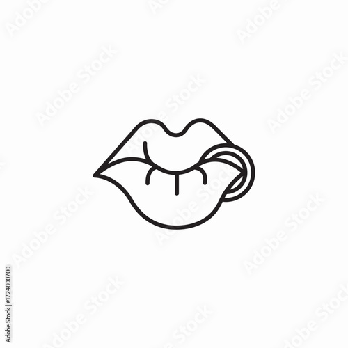 lip ring piercing icon sign vector