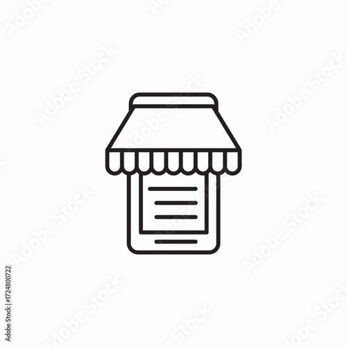 mobile storefront app icon sign vector