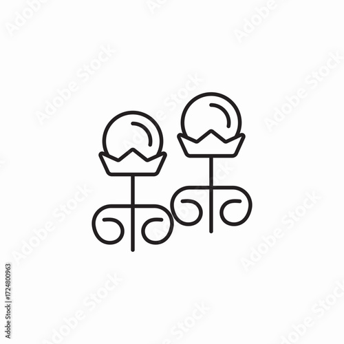 pearl stud earrings icon sign vector
