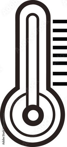 Temperature Measurement Vector – Modern Thermometer Outline


