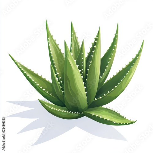 Pristine Aloe Vera Plant with Sharp Edges and Vibrant Green Color