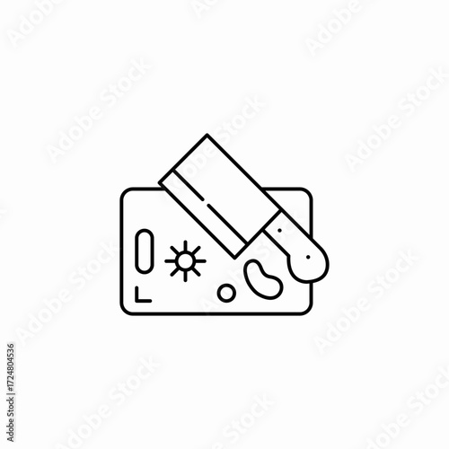 chopping board knife icon sign vector