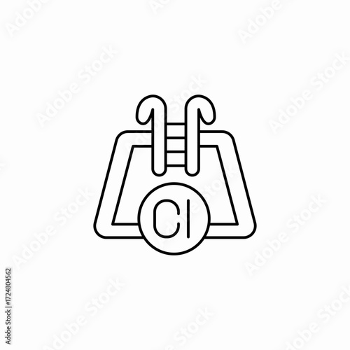 chlorine pool disinfection icon sign vector