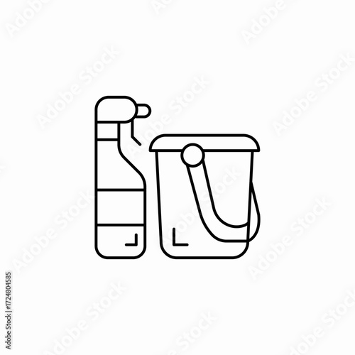 cleaning spray bucket icon sign vector