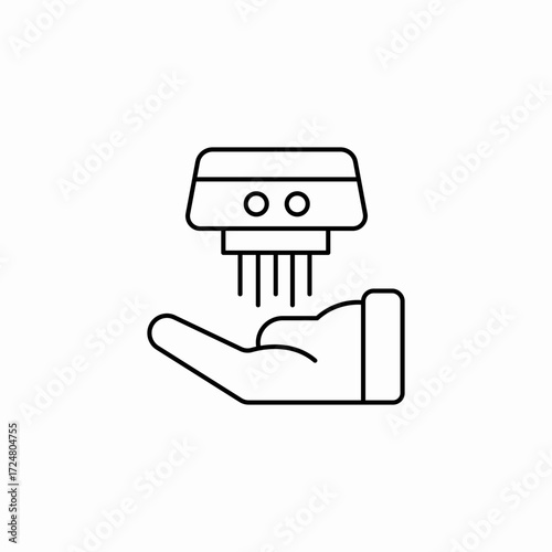 dispenser sanitizer hand icon sign vector