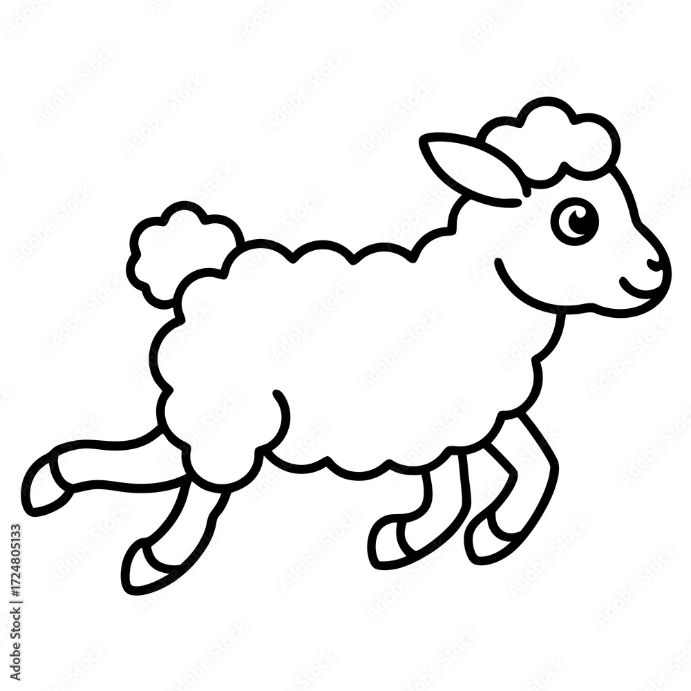 Obraz premium vector illustration of a sheep