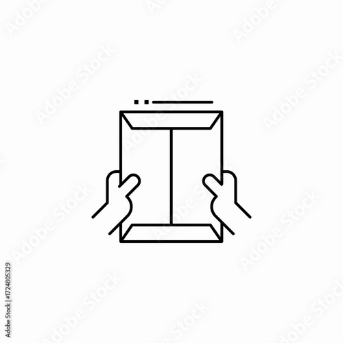 hands holding envelope icon sign vector