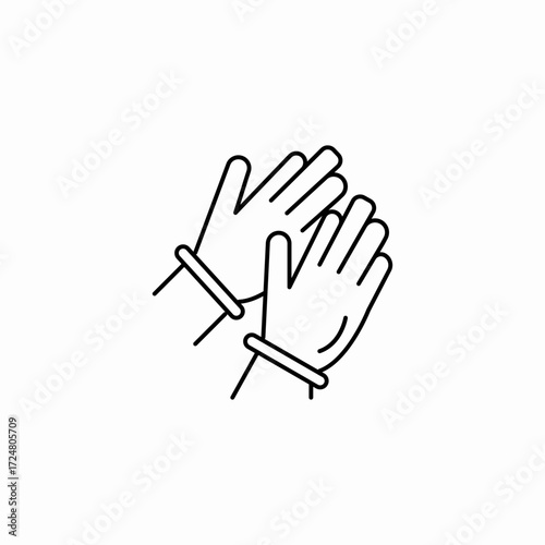 protective gloves hands icon sign vector