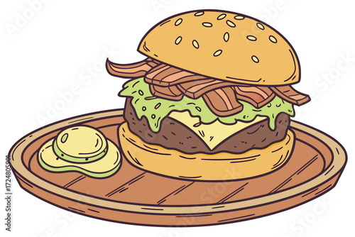 hamburger on a plate