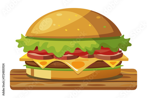hamburger on white background