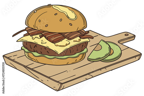 burger and fries