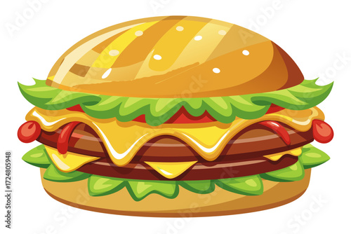 hamburger on white background