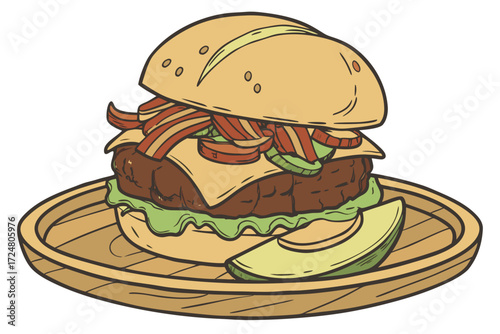 burger and fries
