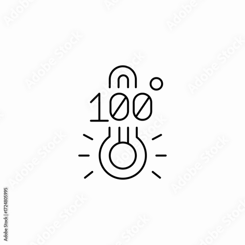 thermometer high temperature icon sign vector