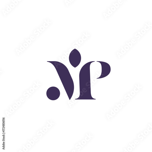 Abstract MP M P Monogram with Luxurious and Exclusive Fashion Style Logo Design Vector