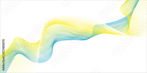 Abstract colorful glowing wave curved lines background.  Abstract frequency sound wave lines and technology curve lines background. Design used for banner, template, science, business and many more.