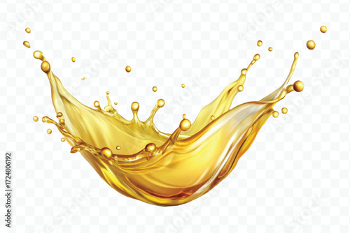 realistic smooth clean and fresh engine or cooking oil splash in curve style  isolated on white background