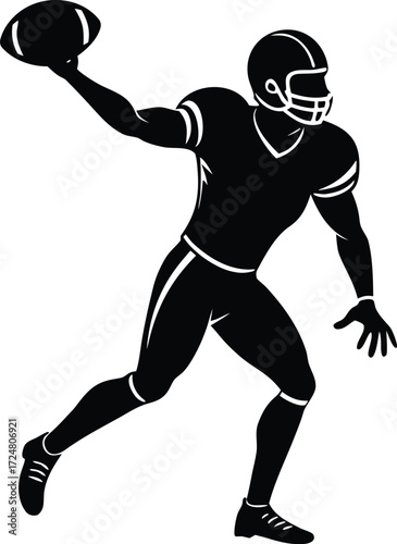Football Player Throwing Ball Quarterback Pass