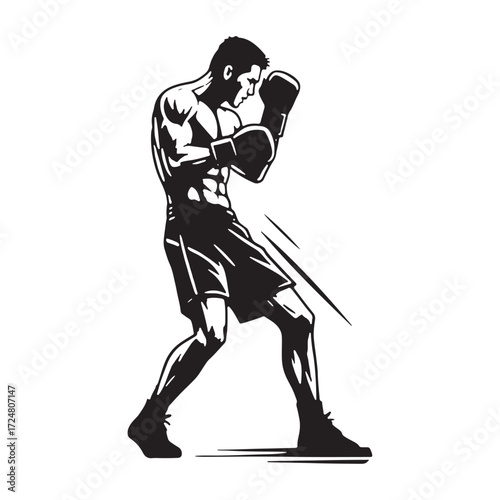 vector " kick boxing " illustration vector Design white background