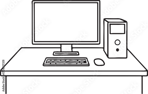 Illustration of a laptop into a white background for assembling or creating teaching materials for moms doing homeschooling and teachers searching for pictures for teaching materials such as flashcard