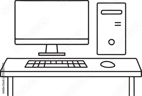 Illustration of a laptop into a white background for assembling or creating teaching materials for moms doing homeschooling and teachers searching for pictures for teaching materials such as flashcard