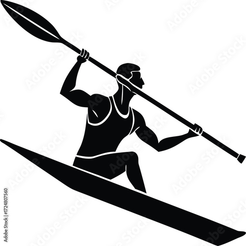 Rower Pulling Oars Full Body Stroke Effort