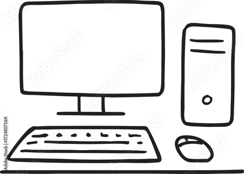 Illustration of a laptop into a white background for assembling or creating teaching materials for moms doing homeschooling and teachers searching for pictures for teaching materials such as flashcard