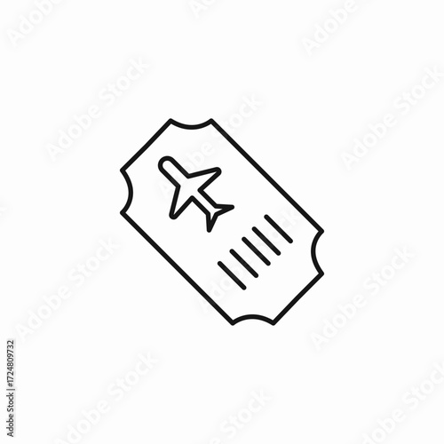 airplane ticket icon icon sign vector