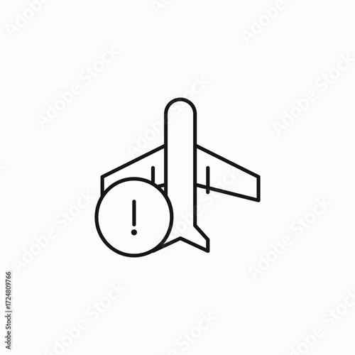 airplane warning symbol icon sign vector