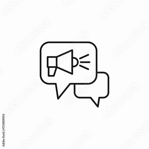 chat bubbles megaphone icon sign vector
