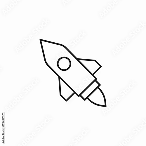 flying space rocket icon sign vector
