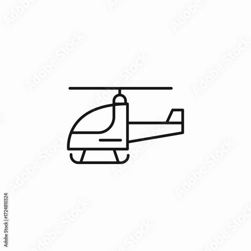 generic small helicopter icon sign vector