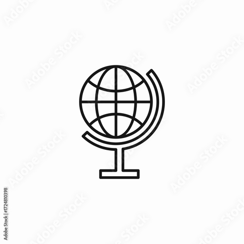 globe world map icon sign vector