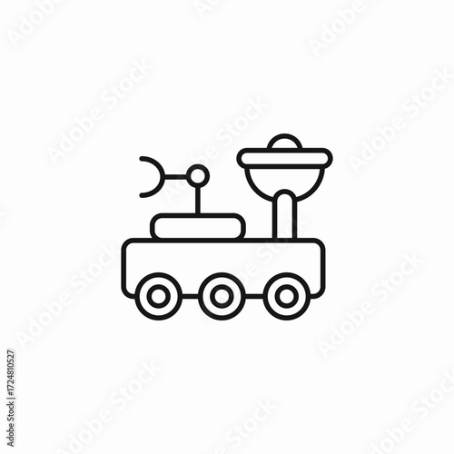 lunar rover robot icon sign vector