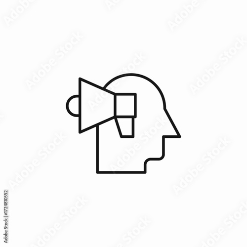 megaphone in head icon sign vector