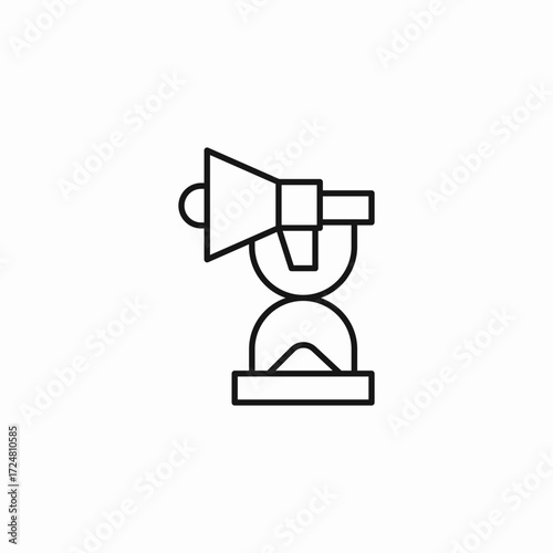 megaphone on hourglass icon sign vector