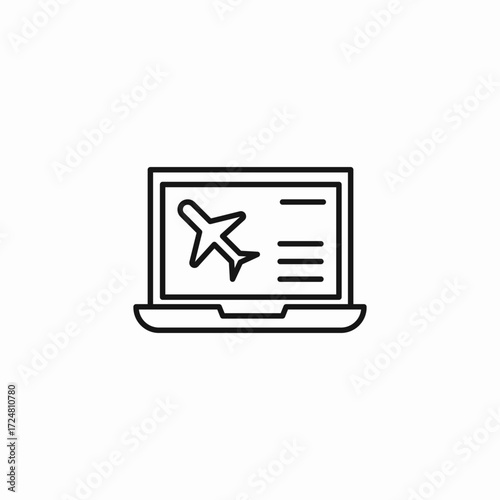 online flight booking icon sign vector