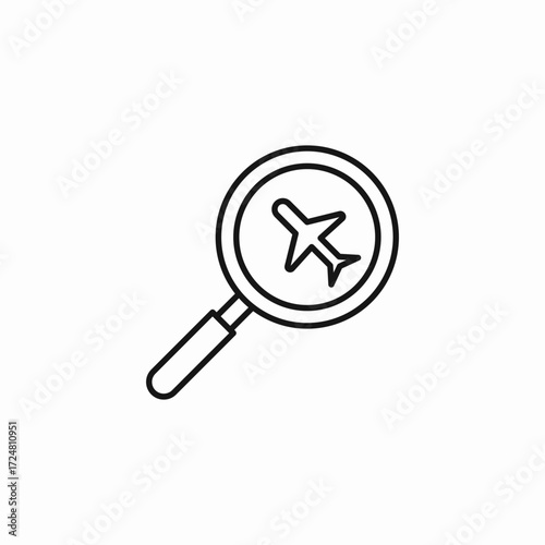 search plane flight icon sign vector