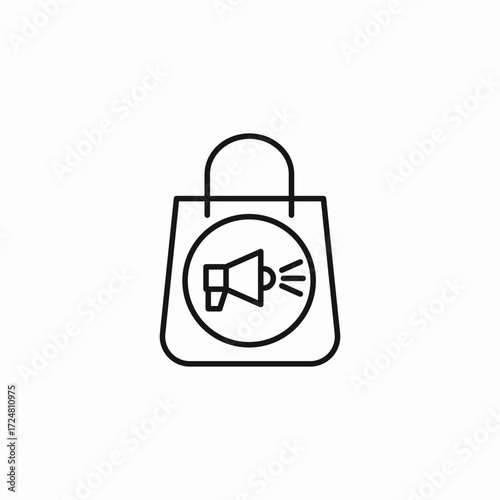 shopping bag megaphone icon sign vector