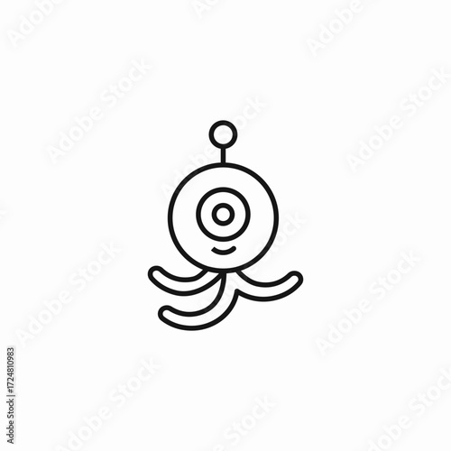 smiling alien robot icon sign vector