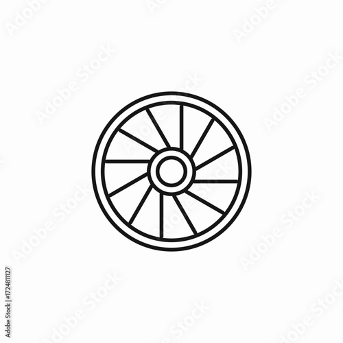 wagon wheel icon icon sign vector