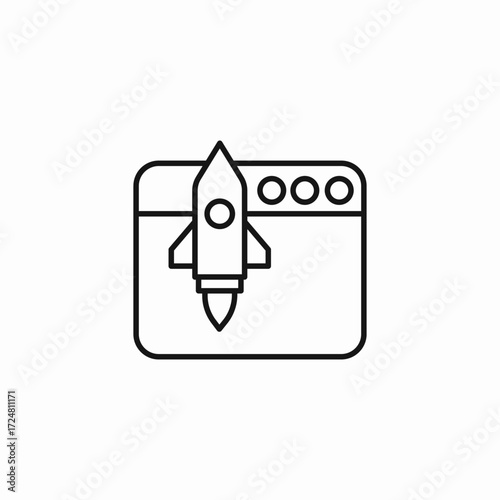 website launch rocket icon sign vector