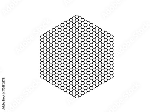 Hexagonal honeycomb lattice pattern with repeating geometric hexagons, seamless tessellation grid inspired by beehive and molecular structures, abstract geometric background for  technology and design