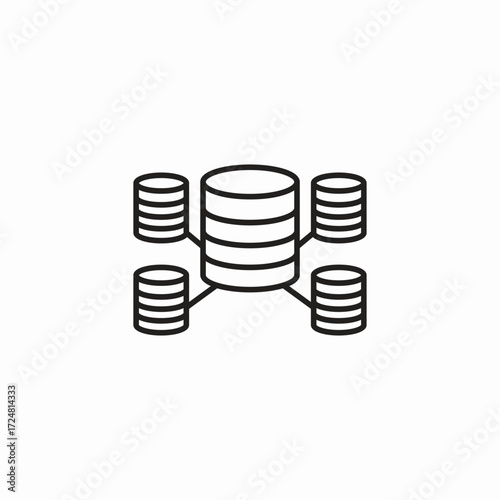 clustered database server icon sign vector