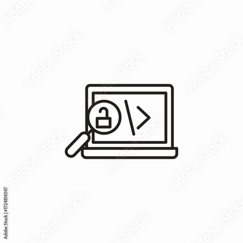 code vulnerability search icon sign vector