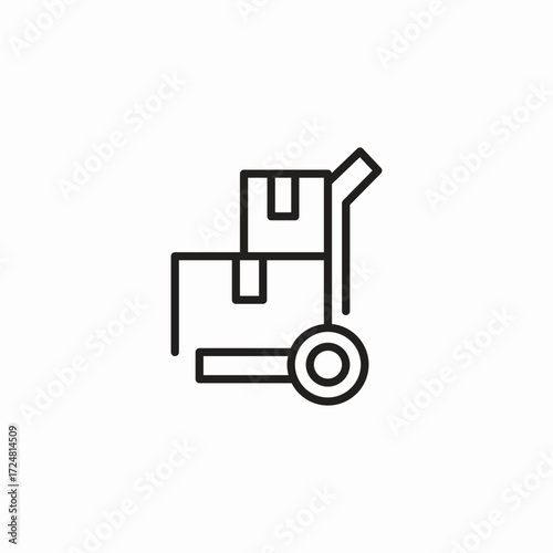 dolly with boxes icon sign vector