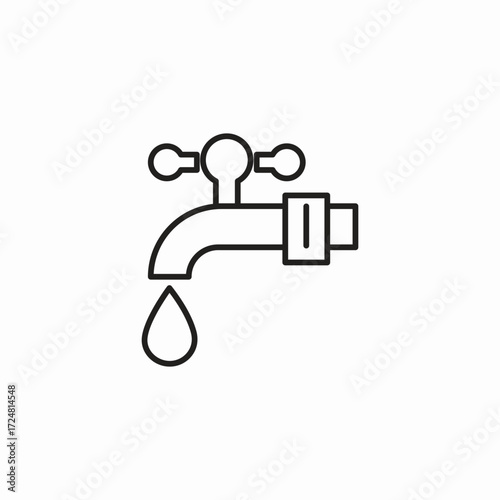 dripping water faucet icon sign vector